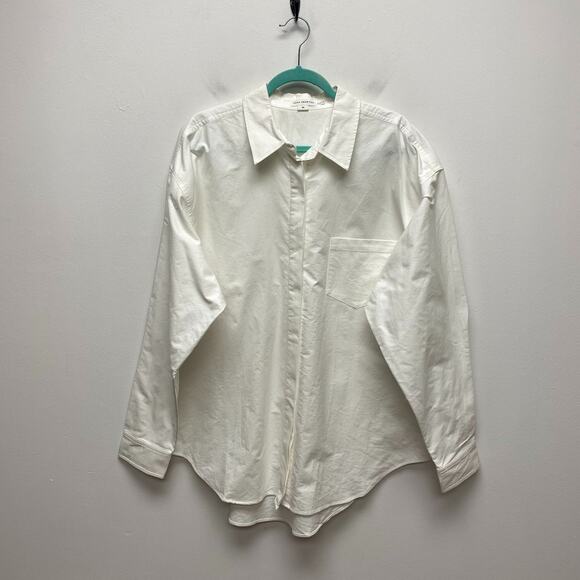 Good American Womens White Cotton Relaxed Long Sleeve Poplin Button Up Shirt XL - Picture 1 of 9